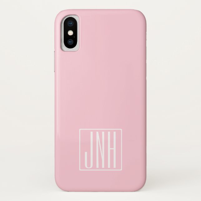 Capa Para iPhone, Case-Mate Monograma de Iniciais | Rosas claro Brancas (Verso)