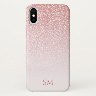 Capa Para iPhone Da Case-Mate Monograma de Mão Rosa Cinzenta com Brilho Dourado 