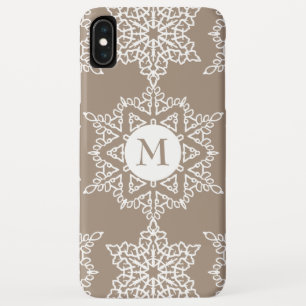 Capa Para iPhone Da Case-Mate Monograma de Natal com Flocos de Neve Dourados