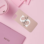 Capa iPhone 8/ 7 Monograma de Nome Personalizado Moderno<br><div class="desc">Monograma de Nome Personalizado Moderno</div>