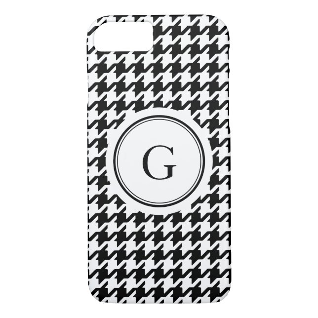 Capa Para iPhone, Case-Mate Monograma de padrão-som branco preto-tenda (Verso)