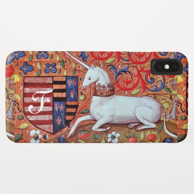 Capa Para iPhone, Case-Mate Monograma de Pergaminho Castanho da UNICORN (Verso (Horizontal))