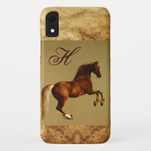 Capa Para iPhone XR Monograma de Pergaminho de RED HORSE