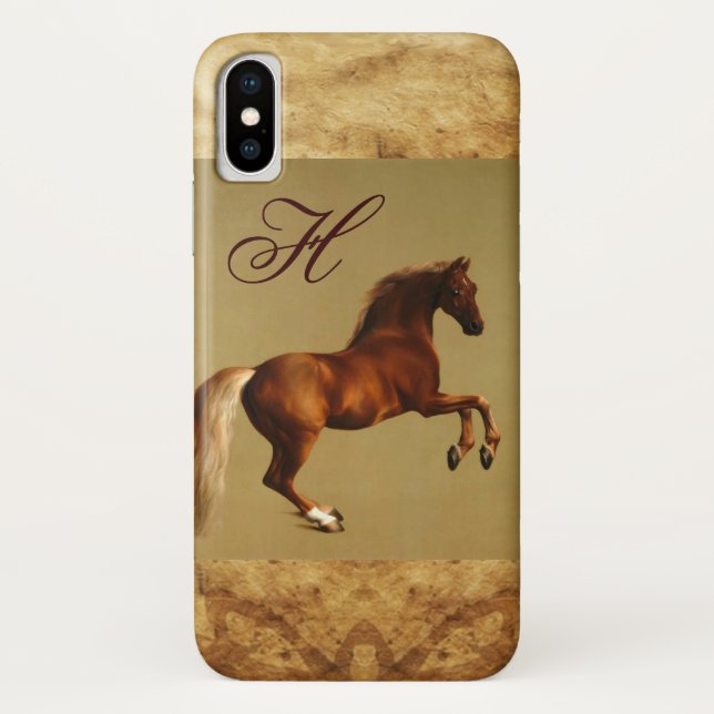 Capa Para iPhone, Case-Mate Monograma de Pergaminho de RED HORSE (Verso)