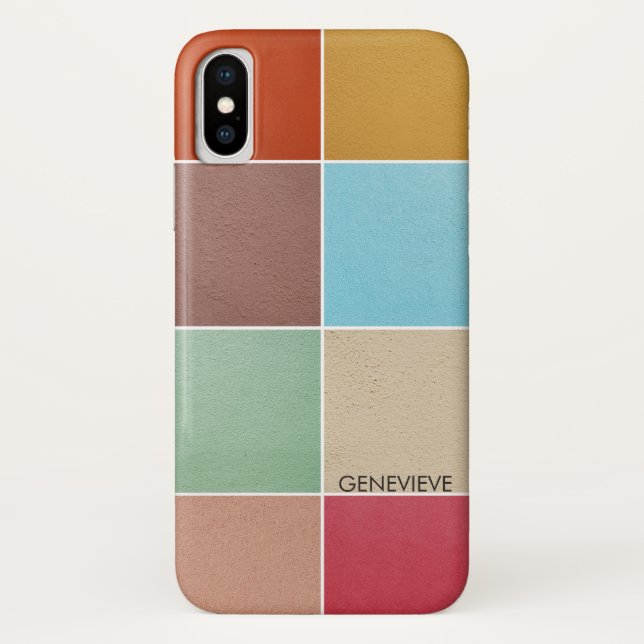 Capa Para iPhone, Case-Mate Monograma de quadrados coloridos (Verso)