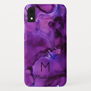 Capa Para iPhone Da Case-Mate Monograma de textura de álcool púrpura ultra viole