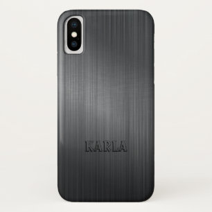 Capa Para iPhone Da Case-Mate Monograma de Textura Metálica de Cinzas Escuras Mo