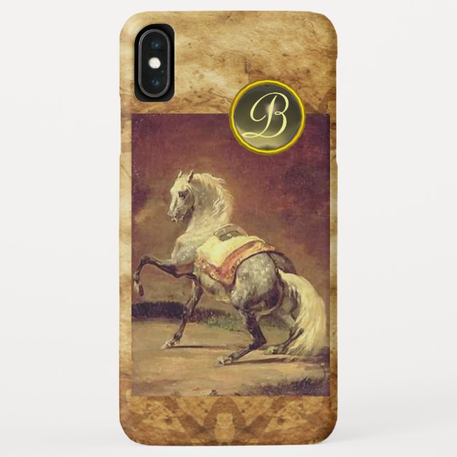 CAPA PARA iPhone, Case-Mate  MONOGRAMA DO CAVALO DA CINZA DAPPLED (Verso)