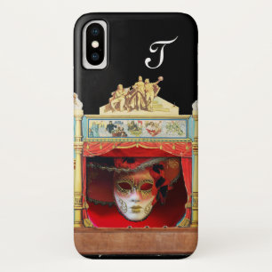 Capa Para iPhone X Monograma do PALCO do TEATRO da BOLA de MASCARADA