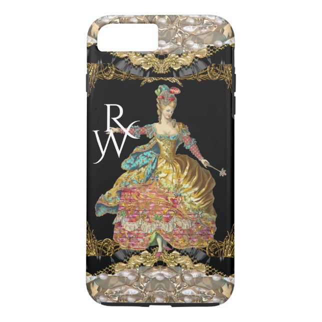 Capa Para iPhone, Case-Mate Monograma do Rococo de Salão de beleza de Líquido (Verso)