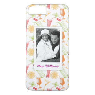 Capa Para iPhone Da Case-Mate Monograma do teste padrão do esboço do cocktai