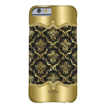 Monograma Dourado Damasco Metálico