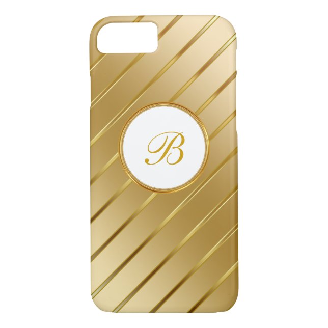Capa Para iPhone, Case-Mate Monograma Dourado elegante (Verso)