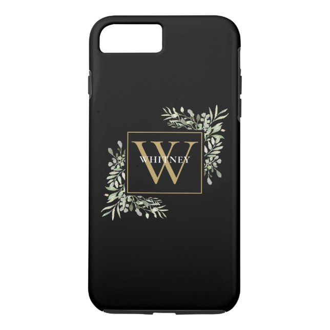 Capa Para iPhone, Case-Mate Monograma Dourado Elegante Personalizado (Verso)