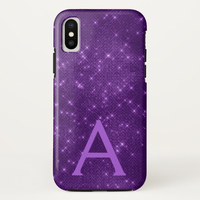 Capa Para iPhone, Case-Mate Monograma e Inicial do Shimmer Puro Sparkle (Verso)