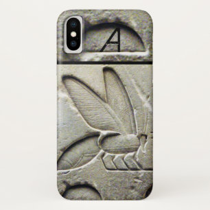 CAPA PARA iPhone X  MONOGRAMA EGÍPCIO ANTIGO DO APICULTOR DA ABELHA D