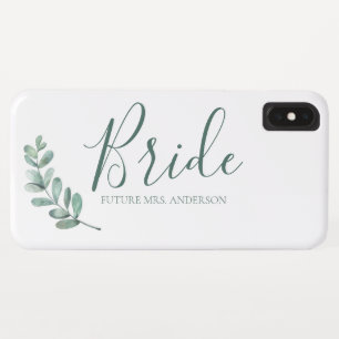 Capa Para iPhone Da Case-Mate Monograma elegante botânico da noiva da hortelã