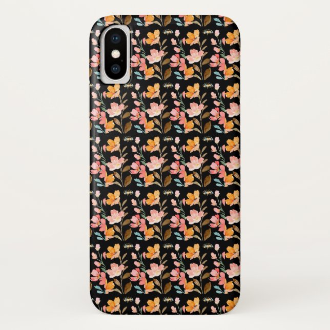 Capa Para iPhone, Case-Mate Monograma Elegante Cor de Água Rosa (Verso)