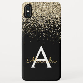 Capa Para iPhone Da Case-Mate Monograma Elegante Dourado de Luxo Negro