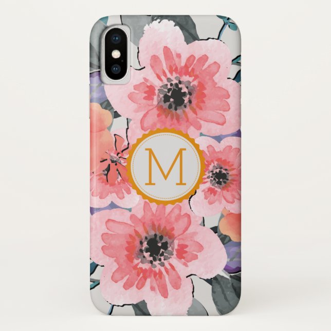 Capa Para iPhone, Case-Mate Monograma elegante Floral nº 31 (Verso)