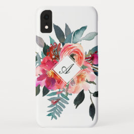 Capa Para iPhone Da Case-Mate Monograma extravagante bonito floral da aguarela