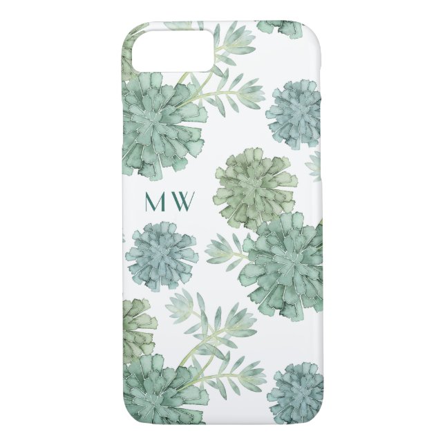 Capa Para iPhone, Case-Mate Monograma | Felicidade vegetal | Padrão Suculente (Verso)
