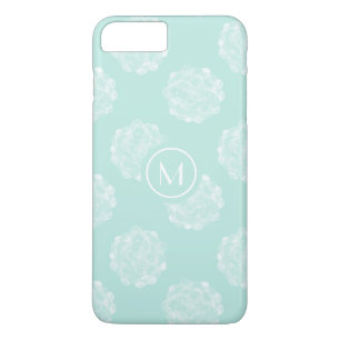 Capa iPhone 8 Plus/7 Plus Monograma   Felicidade vegetal   Pastel Succulent 