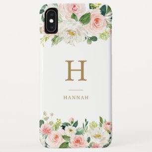 Capa Para iPhone Da Case-Mate Monograma feminino floral da aguarela elegante