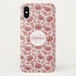 Capa Para iPhone Da Case-Mate Monograma Floral de rosa Dourado