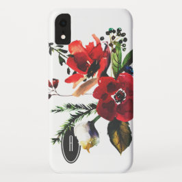 Capa Para iPhone Da Case-Mate Monograma floral elegante do vintage da aguarela