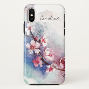 Capa Para iPhone X Monograma Floral Sakura Cerejeira