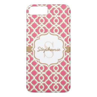 Capa Para iPhone Da Case-Mate Monograma Fúcsia e Quatrefoil Dourado