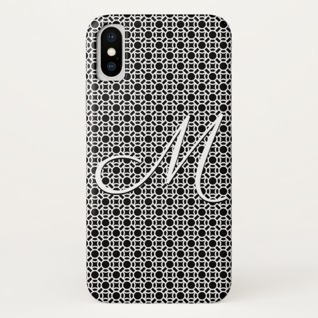 Capa Para iPhone, Case-Mate Monograma Geométrico em Preto e Branco (Verso)