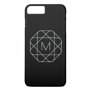 Capa iPhone 8 Plus/7 Plus Monograma Geométrico Preto e Branco