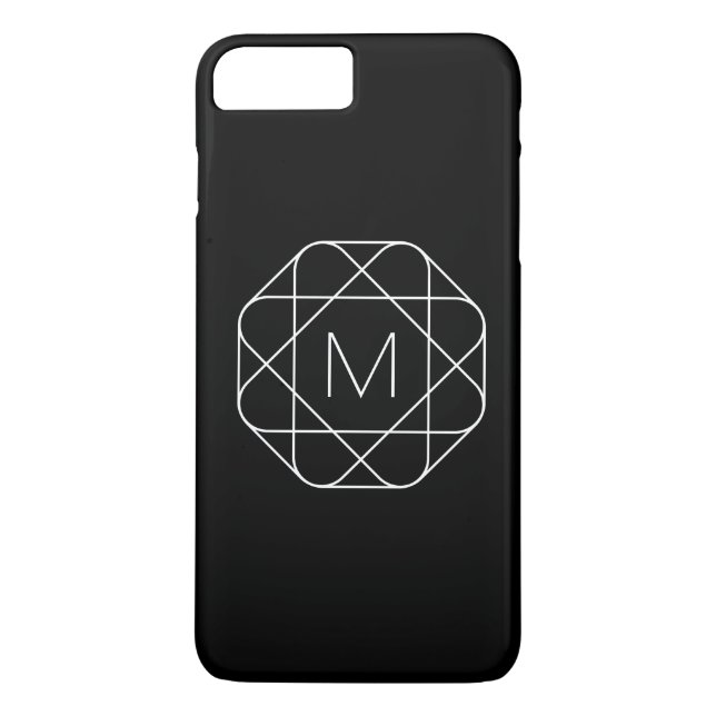 Capa Para iPhone, Case-Mate Monograma Geométrico Preto e Branco (Verso)