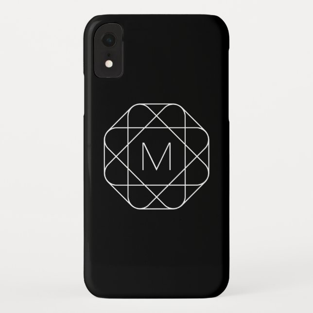 Capa Para iPhone, Case-Mate Monograma Geométrico Preto e Branco (Verso)