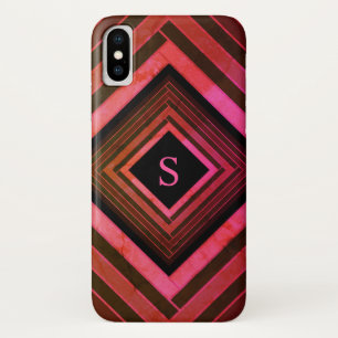 Capa Para iPhone Da Case-Mate Monograma Geométrico Rosa Russo dos Quadrados Mode