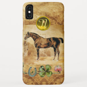 CAPA PARA iPhone XS MAX MONOGRAMA INGLÊS DO CAVALO, DA FERRADURA E DO