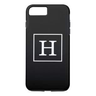 Capa Para iPhone Da Case-Mate Monograma inicial com quadro branco preto
