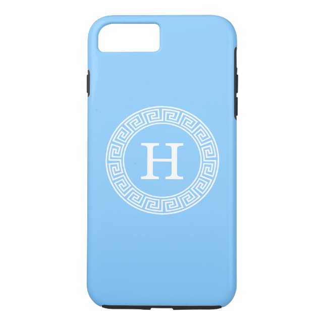 Capa Para iPhone, Case-Mate Monograma inicial do Quadro chave grego Whit (Verso)