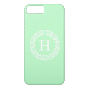 Capa iPhone 8 Plus/7 Plus Monograma Inicial do Quadro de Linhas de Chave Gre