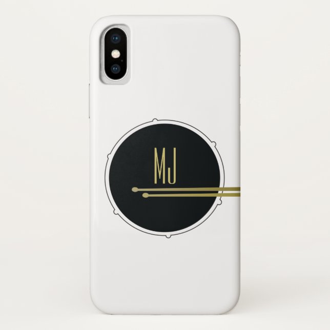 Capa Para iPhone, Case-Mate Monograma inicial Legal preto e branco moderno (Verso)