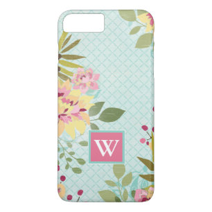Capa Para iPhone Da Case-Mate Monograma Jardim Floral, Fundo Azul