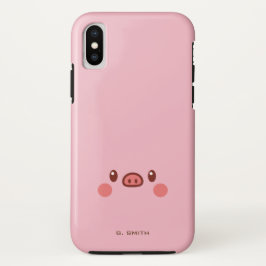 Capa Para iPhone Da Case-Mate Monograma. Kawaii Cute Emoji Piggy.