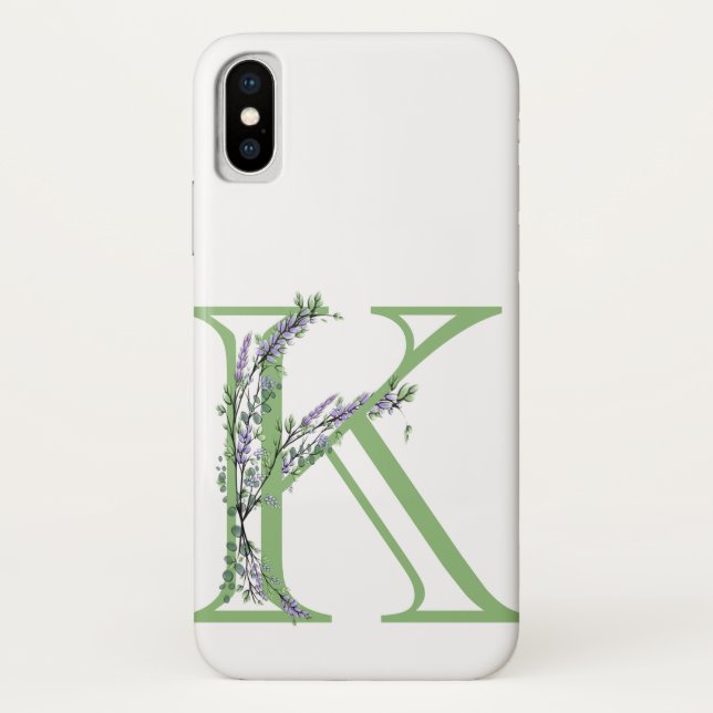 Capa Para iPhone, Case-Mate Monograma Lavanda K Eucalyptus (Verso)