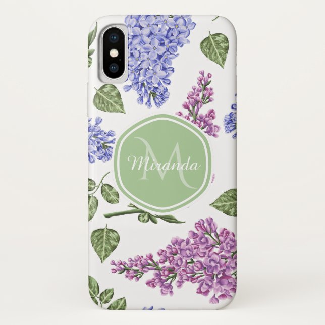 Capa Para iPhone, Case-Mate Monograma Lilás Lavanda (Verso)