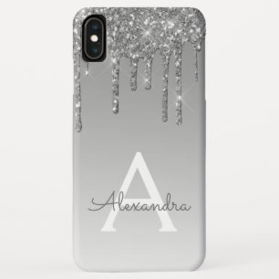 Capa Para iPhone Da Case-Mate Monograma luxuoso de prata do brilho da faísca de