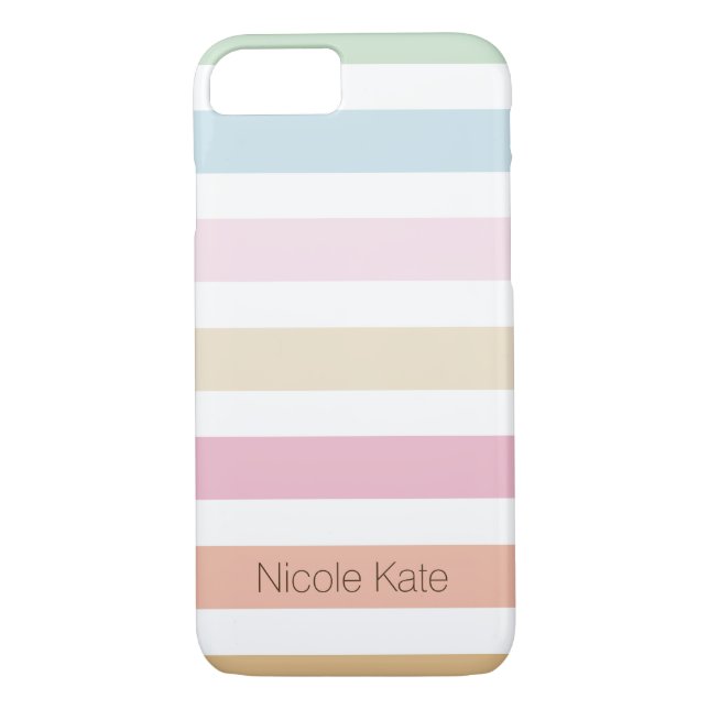 Capa Para iPhone, Case-Mate monograma moderno de cor pastel fino (Verso)