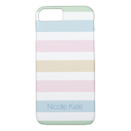 Capa iPhone 8/ 7 monograma moderno de cor pastel legal