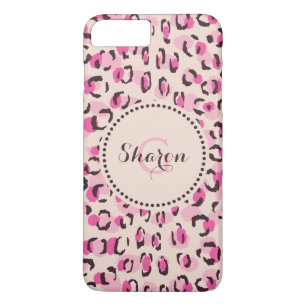 Capa iPhone 8 Plus/7 Plus Monograma moderno de impressão de chic pink de chi